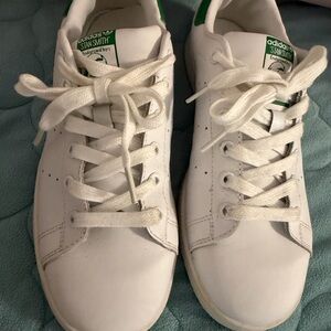 adidas White Sneakers with Green Accents